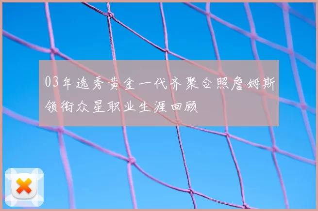 03年选秀黄金一代齐聚合照詹姆斯领衔众星职业生涯回顾